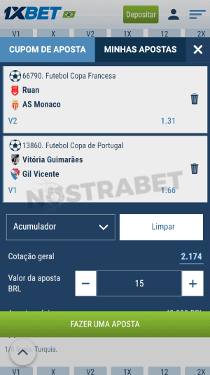 Boletim de apostas 1xbet