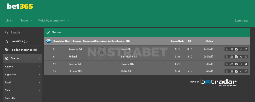 bet365 live scores