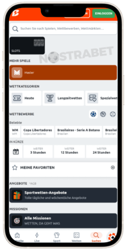 betano ios App-Menü