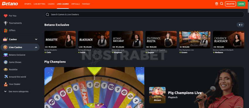 betano live casino