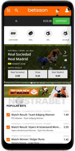 Betsson mobile spors