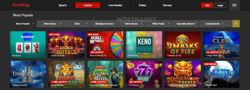 Bodog casino games