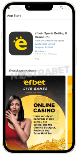 efbet App Store приложение за iOS