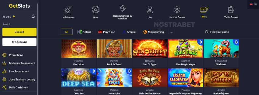 GetSlots Casino Games