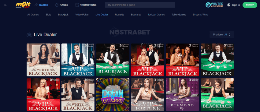 mBit Casino Live Games