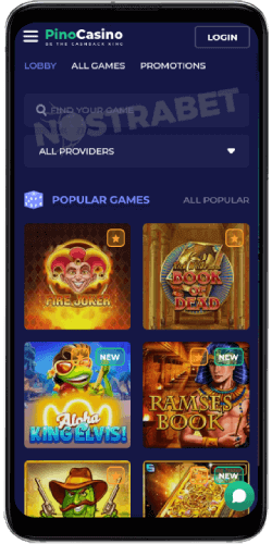 Pino Casino Mobile Version