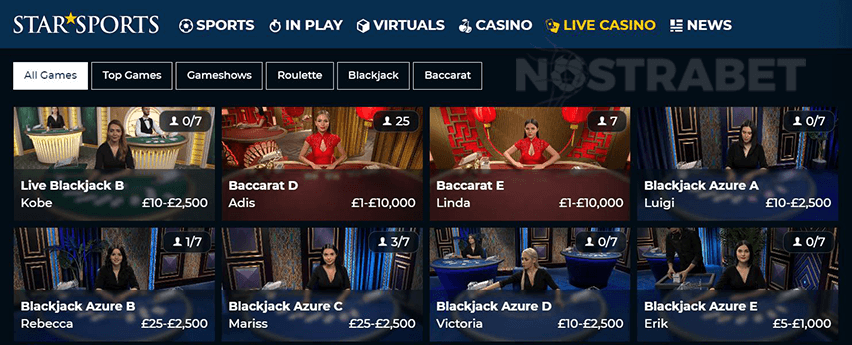 StarSports Live Dealer Games